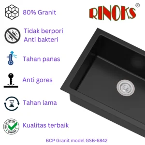 Granit kitchen sink hitam RINOKS 6842