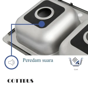 Peredam suara pressed sink 2 lubang