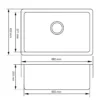 Granit kitchen sink hitam RINOKS 6842 sketch