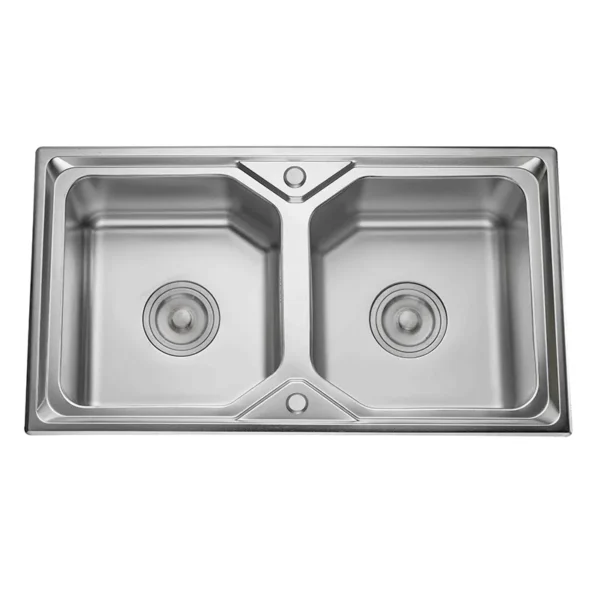 RKS-8050-RKS-8350 RINOKS RKS-8050 Kitchen Sink 2 Bowl 80cm Stainless Steel Premium