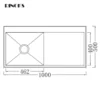 Kitchen Sink RINOKS SBF-10050-handmade-kitchen-sinks-sketch