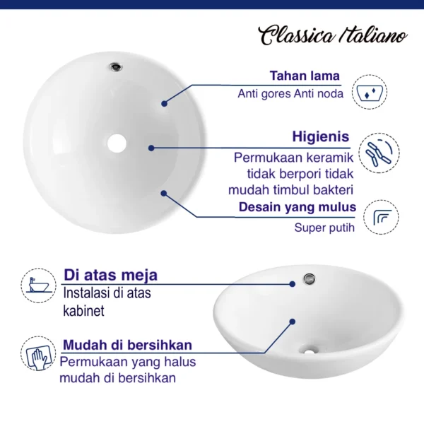 wastafel kamar mandi modern keramik elegan TC-012