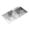 RINOKS DB-7843 bak cuci piring stainless 2 lubang dengan tempat pisau