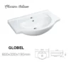 Wastafel tanam keramik Globel