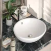 Classica Italiano Wastafel Meja Kamar Mandi Keramik Bulat Minimalis TC-012