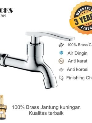 RINOKS Keran cuci tangan wall mount stainless kuningan SD-205