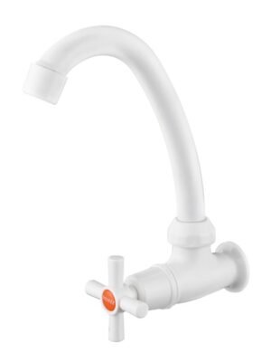 Keran angsa ABS fleksibel wall mount finishing putih
