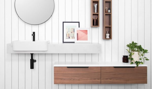 Wastafel kamar mandi keramik CLASSICA ITALIANO semi tanam kotak putih