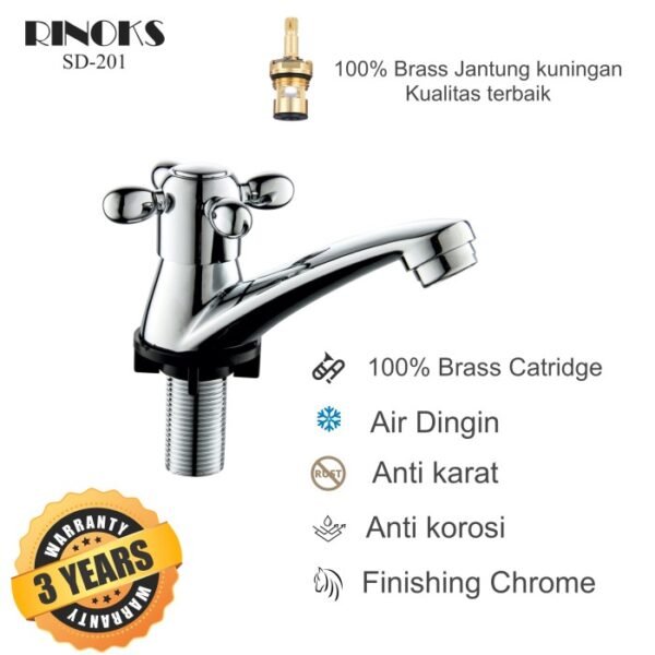 RINOKS Keran Wastafel Sink kran Cuci Tangan Basin stainles kunigan
