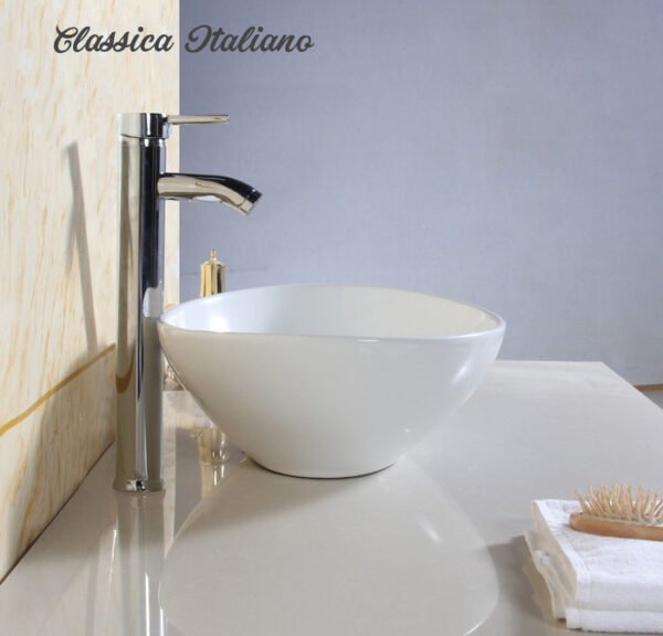 Wastafel kamar mandi keramik mewah oval Classica Italiano