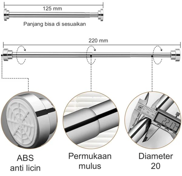 Tiang Shower Curtain Korden