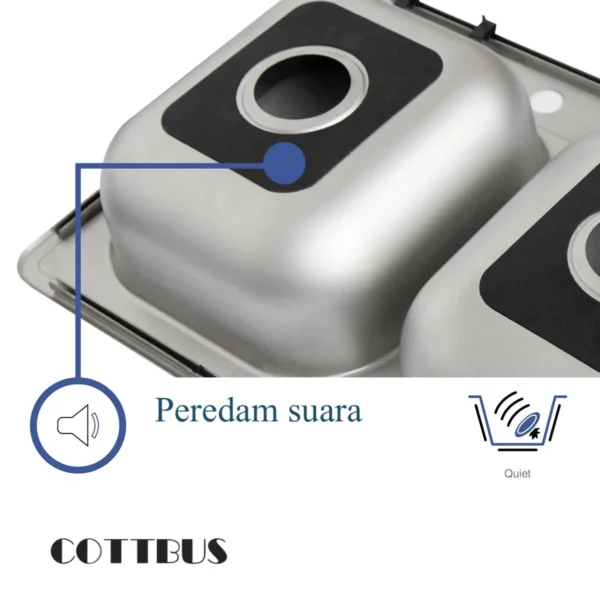 Peredam suara pressed sink 2 lubang