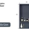 CRK-406-K1-Cermin-kabinet-hitam-65x40x12-ukuran Cermin Kabinet Aluminium 65x40