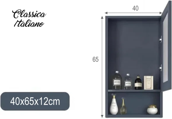 CRK-406-K1-Cermin-kabinet-hitam-65x40x12-ukuran Cermin Kabinet Aluminium 65x40