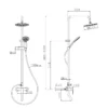 OASENSE CS-710 Tiang Shower Kuningan Panas Dingin Set - Rain Shower Anti Bocor Aksesoris Kamar Mandi sketch
