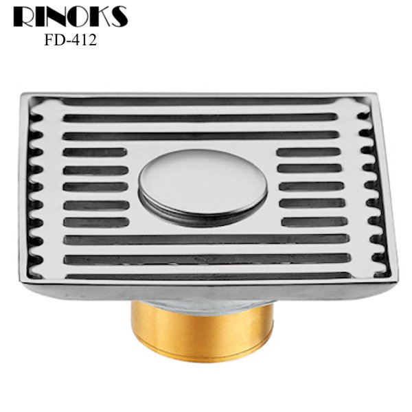 Saluran pembuangan mesin cuci floor drain RINOKS FD-412 Stainles anti karat 3.0 mm