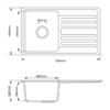 GSBF-7646-RINOKS-wastafel-dapur-granite-sketch.png Wastafel granit RINOKS Granite kitchen sink single bowl drainboard