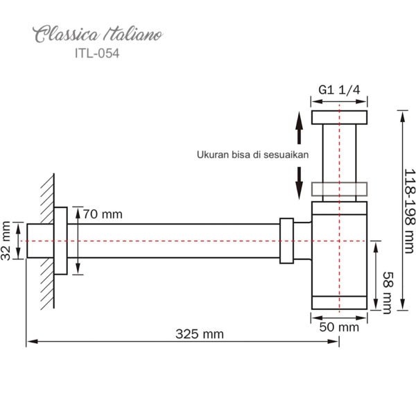 Pipa siphon selang Bottle Trap pembuang wastafel stainles finishing hitam