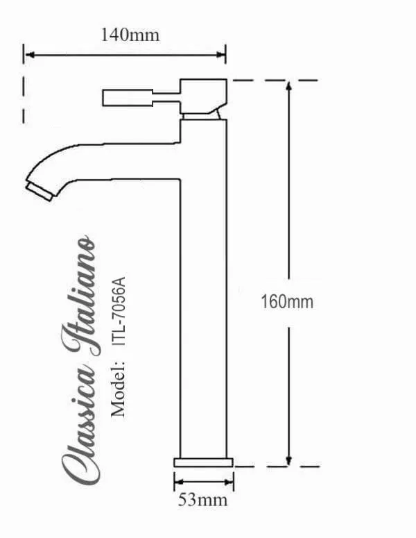 Classica Italiano Keran stainles wastafel model bambu anti karat ITL-7056 sketch