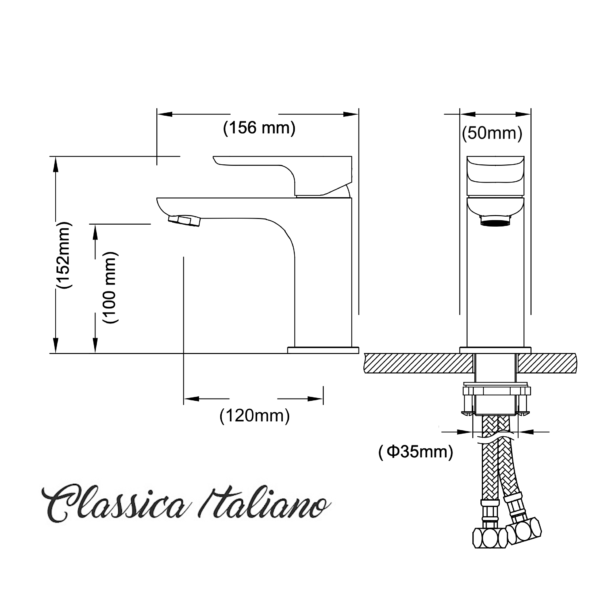 ITL-7205A-Sketch.png Keran mixer ITL-7205 Brushed Classica Italiano panas dingin