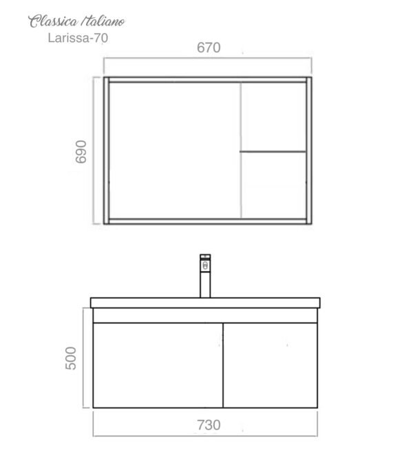 Classica Italiano Wastafel cermin kabinet lemari desain italia mewah