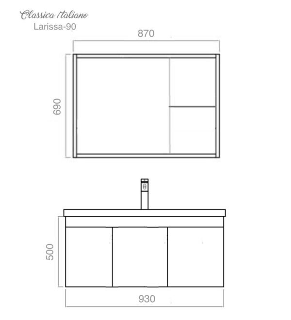 Classica Italiano Wastafel cermin kabinet lemari desain italia mewah