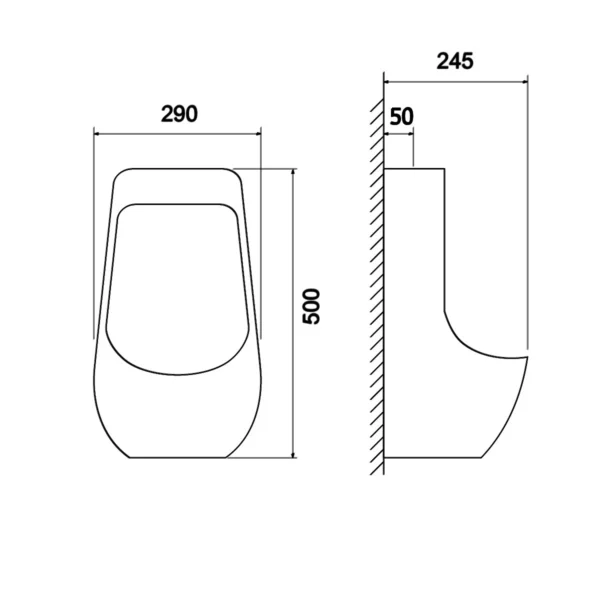 OR-903-urinoir-toilet-290x245x500-sketch Urinal toilet keramik OR-903 Sketch