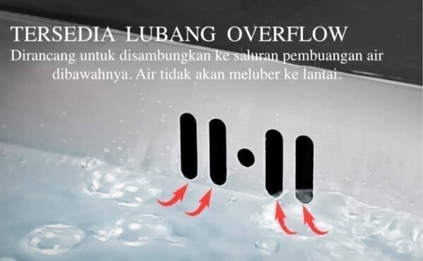 Overflow-BCP.jpg Kitchen sink RINOKS Bak Cuci Piring tebal Stainless anti karat SB-5043