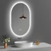 Cermin LED sentuh oval J-07