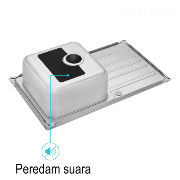 Kitchen sink dapur RINOKS wastafel cuci piring 1 lubang sayap stainles 100cm anti karat anti korosi
