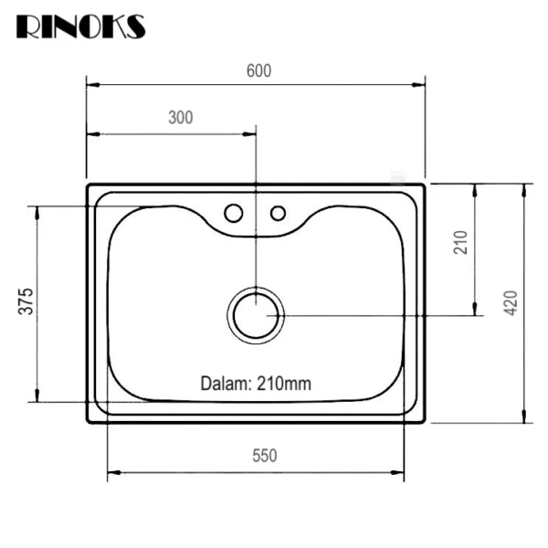 RKS-635A-RINOKS-bak-cuci-piring-1-lubang.png Bak cuci piring stainles RINOKS cekungan khusus dispenser