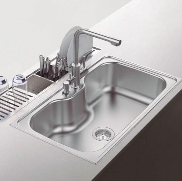 RKS-635A-RINOKS-bak-cuci-piring-1-lubang-bentuk-khusus.jpg Bak cuci piring stainles RINOKS cekungan khusus dispenser