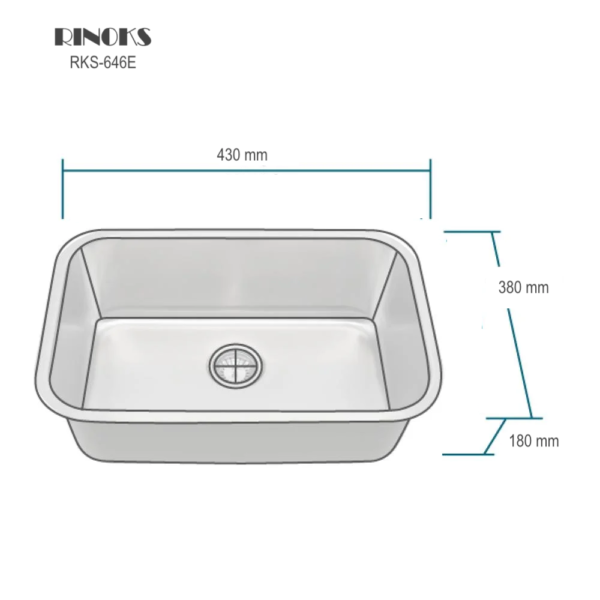 Wastafel dapur undermount 1 lubang RINOKS