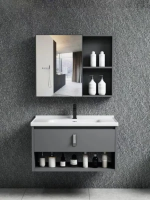 CLASSICA ITALIANO Set Wastafel Kabinet Gantung Minimalis Aluminium RAGUSA Anti Rayap Tahan Air