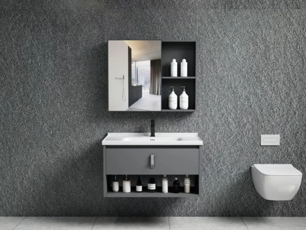 Ragusa-BK-60-80 CLASSICA ITALIANO Set Wastafel Kabinet Gantung Minimalis Aluminium RAGUSA Anti Rayap Tahan Air