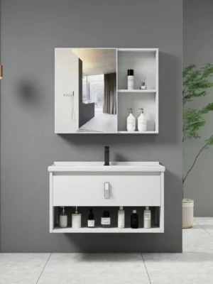 CLASSICA ITALIANO Set Wastafel Kabinet Gantung Minimalis Aluminium RAGUSA Anti Rayap Tahan Air