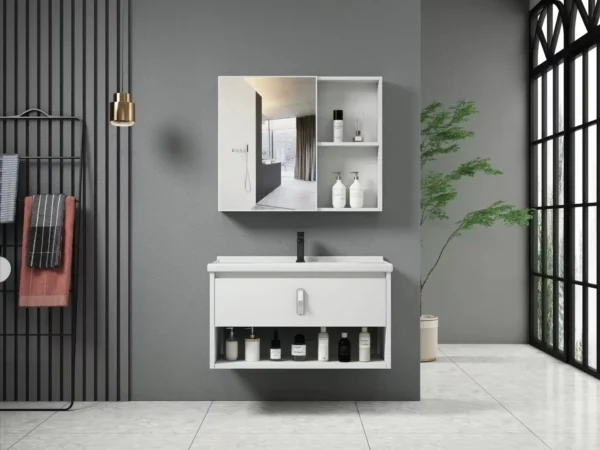 Ragusa-WH-60-80 CLASSICA ITALIANO Set Wastafel Kabinet Gantung Minimalis Aluminium RAGUSA Anti Rayap Tahan Air
