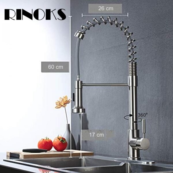 SD-740-keran-tarik-RINOKS-mixer-panas-dingin-gs1.jpg Keran dapur RINOKS tarik panas dingin fleksibel Stainles anti korosi