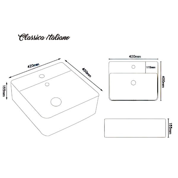 Wastafel kamar mandi modern Classica Italiano keramik putih