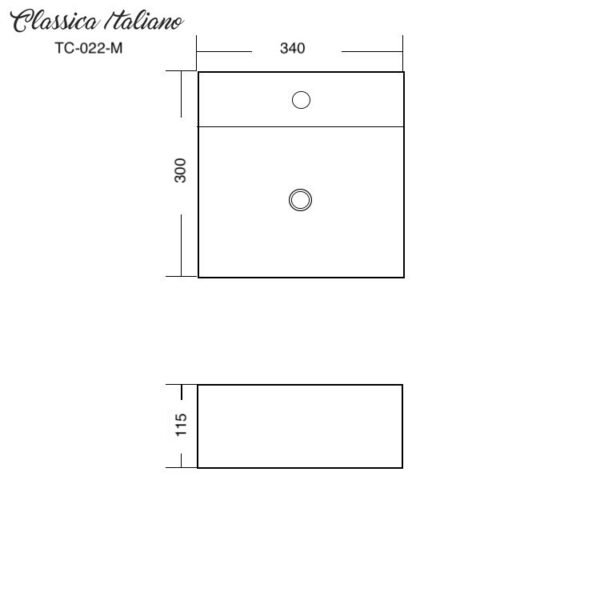 Wastafel gantung keramik kotak CLASSICA ITALIANO minimalis