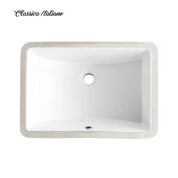 Classica Italiano Wastafel keramik tanam under-counter putih anti noda