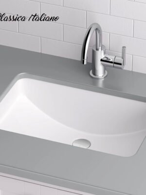 Classica Italiano Wastafel keramik tanam under-counter putih anti noda