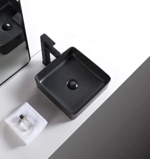 Art basin Classica Italiano wastafel kamar mandi kotak hitam modern elegan desain Italia