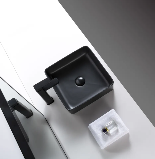 Art basin Classica Italiano wastafel kamar mandi kotak hitam modern elegan desain Italia