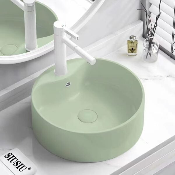 Wastafel Keramik Classica Italiano Modern Elegan Minimalis Hijau Sage