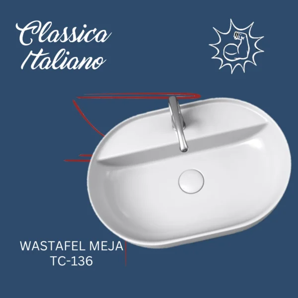 Wastafel keramik countertop Classica Italiano TC-136