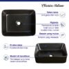 Wastafel kamar mandi keramik hitam modern Classica Italiano TC-037