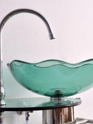 Classica Italiano wastafel kaca kamar mandi kaca modern + afur pop-up