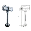 ak-932-OASENSE-push-kran-urinal-sketch.png Push kran urinals OASENSE AK-932 urinal flush valve