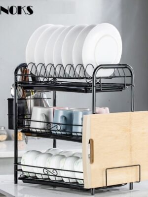 Rak pengering piring stainles rak dapur multifungsi - 3 susun